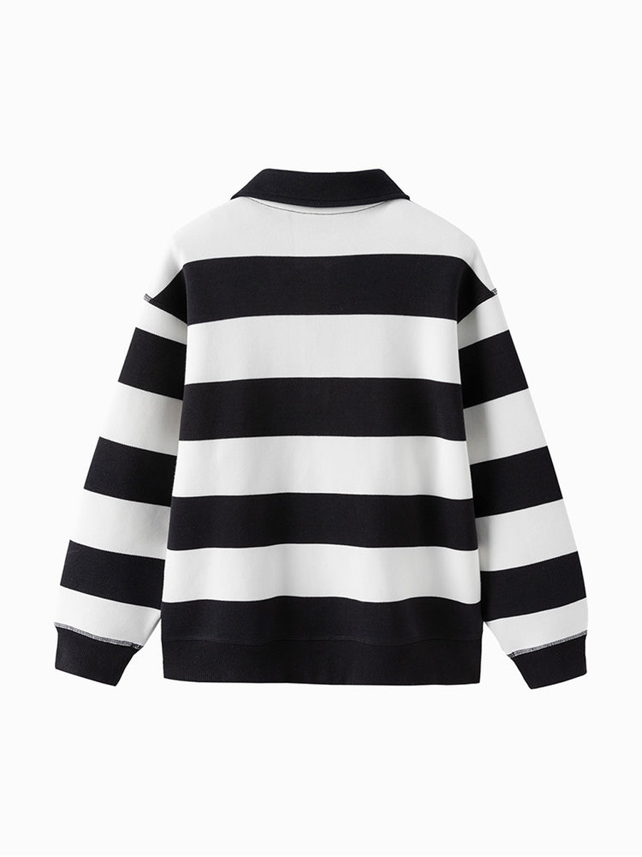 Striped Sweatshirt with Embroidery