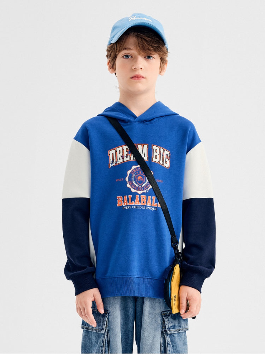 Colorblock Hoodie with Front Graphic