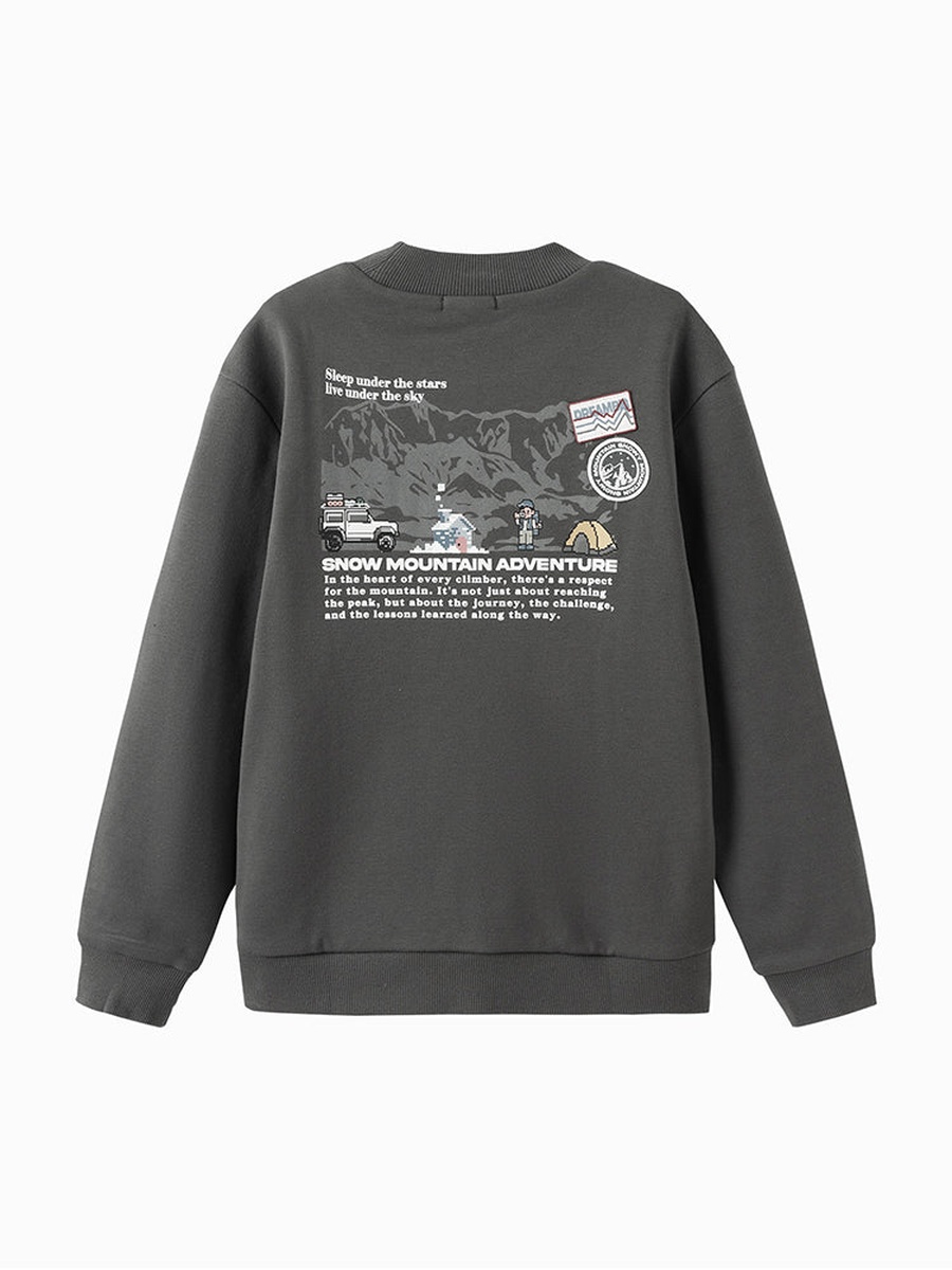 Round Neck Graphic Print Sweatshirt