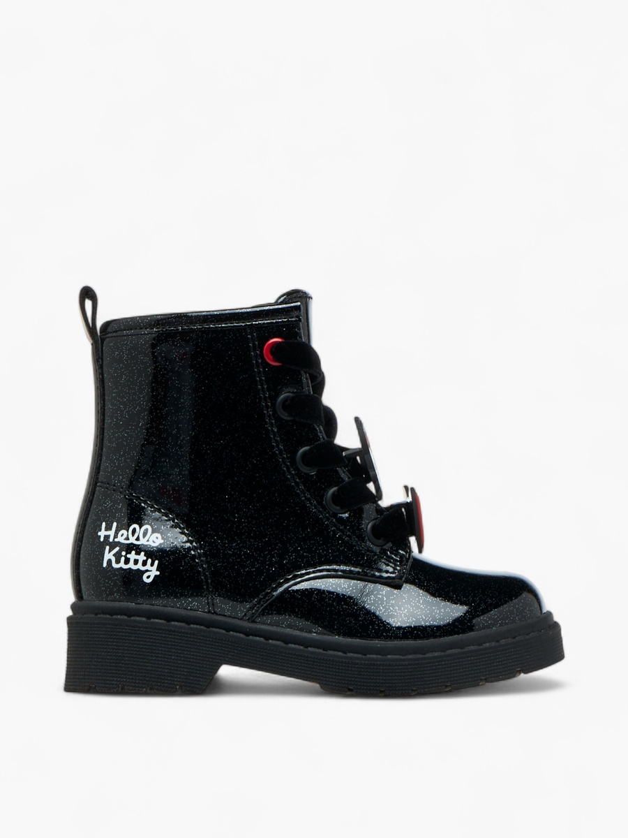 Applique Hello Kitty Accent Ankle Boots with Zip Closure