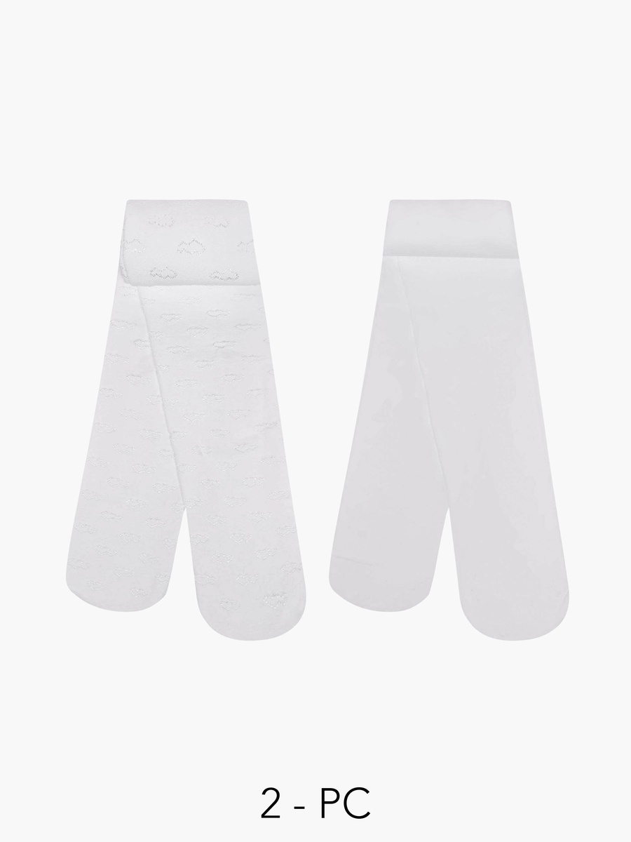 Set of 2 - Textured Tights with Elasticated Waistband