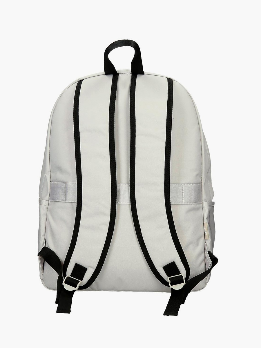 Logo Print Backpack with Adjustable Shoulder Straps