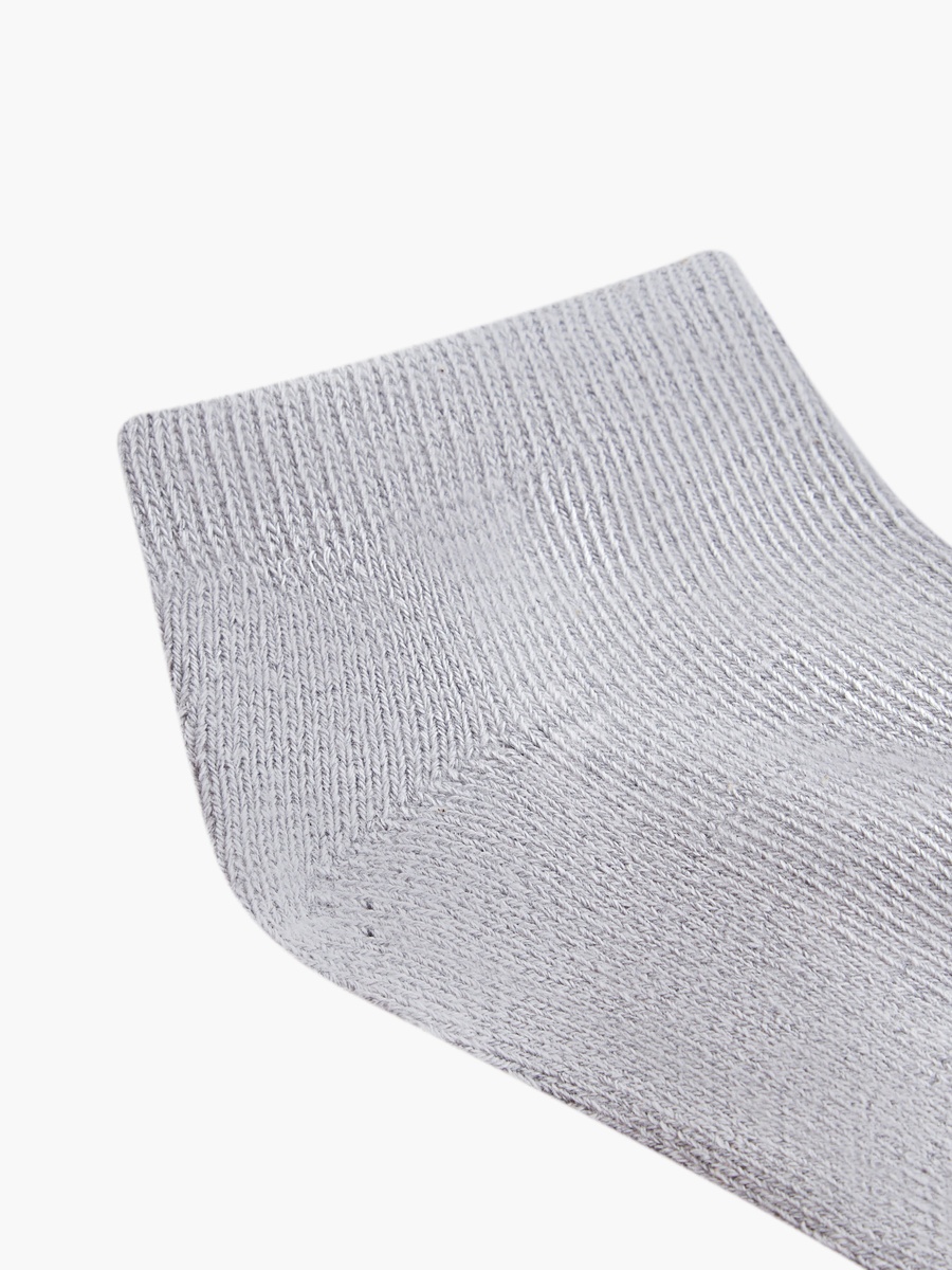 Pack of 3 - Solid Ankle-Length Socks with Cuffed Hem