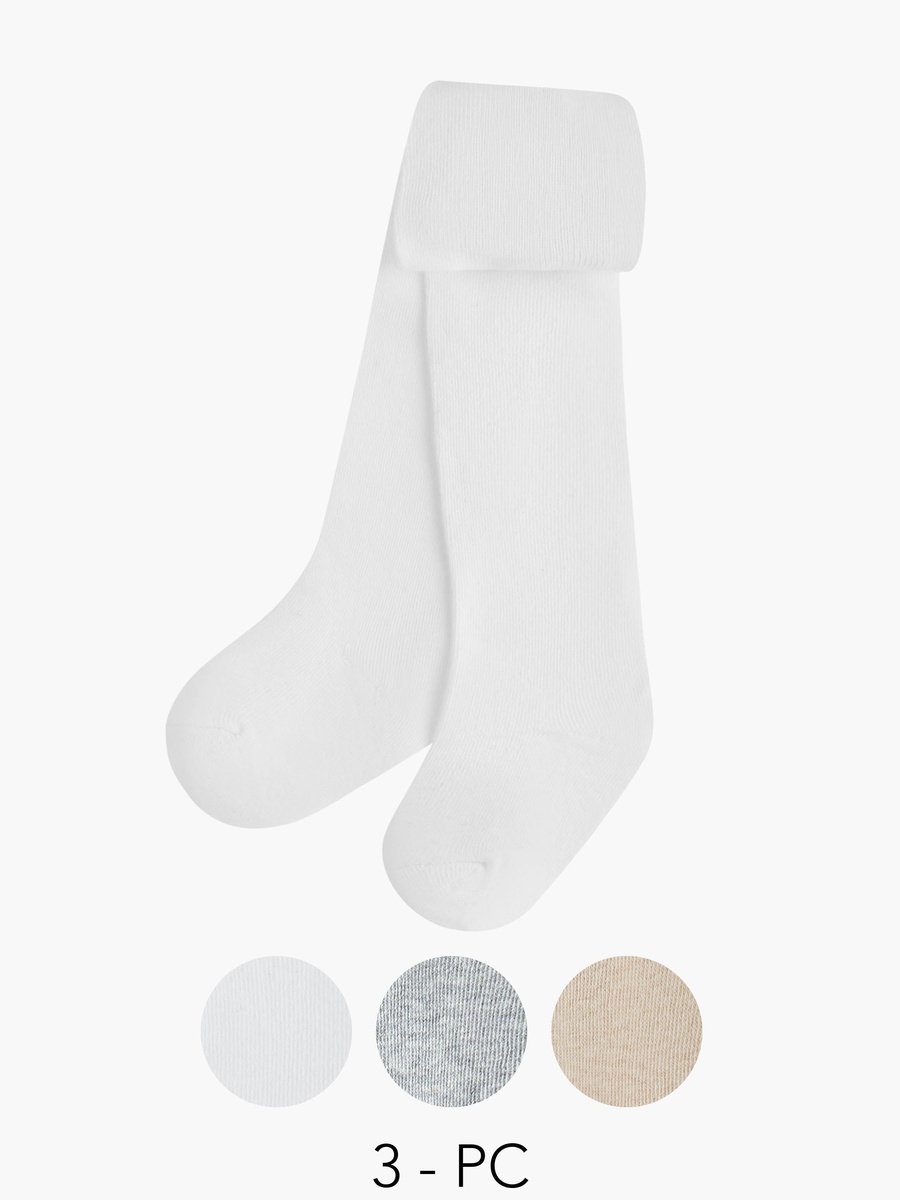 Pack of 3 - Solid Tights with Elasticised Waistband