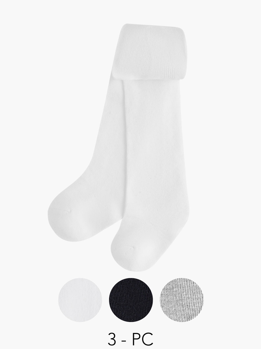 Pack of 3 - Solid Tights with Elasticised Waistband