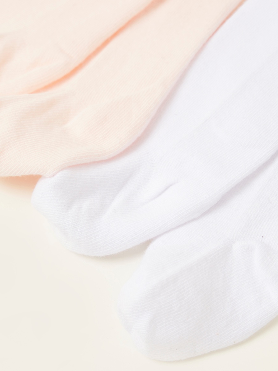 Pack of 2 - Solid Tights with Frill Detail and Elasticated Waistband