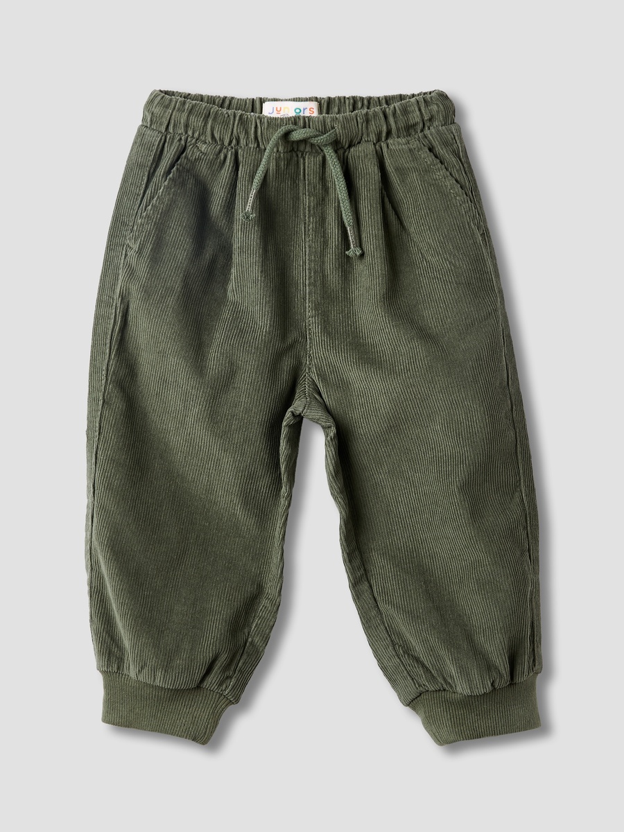 Solid Corduroy Joggers with Pockets
