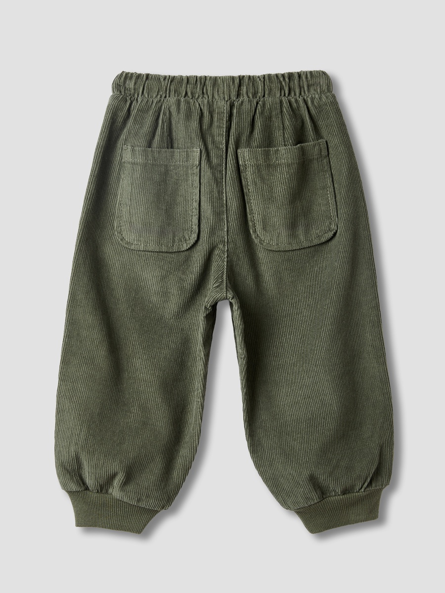 Solid Corduroy Joggers with Pockets