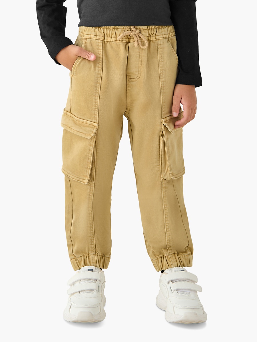 Solid Jeans with Drawstring Closure and Pockets