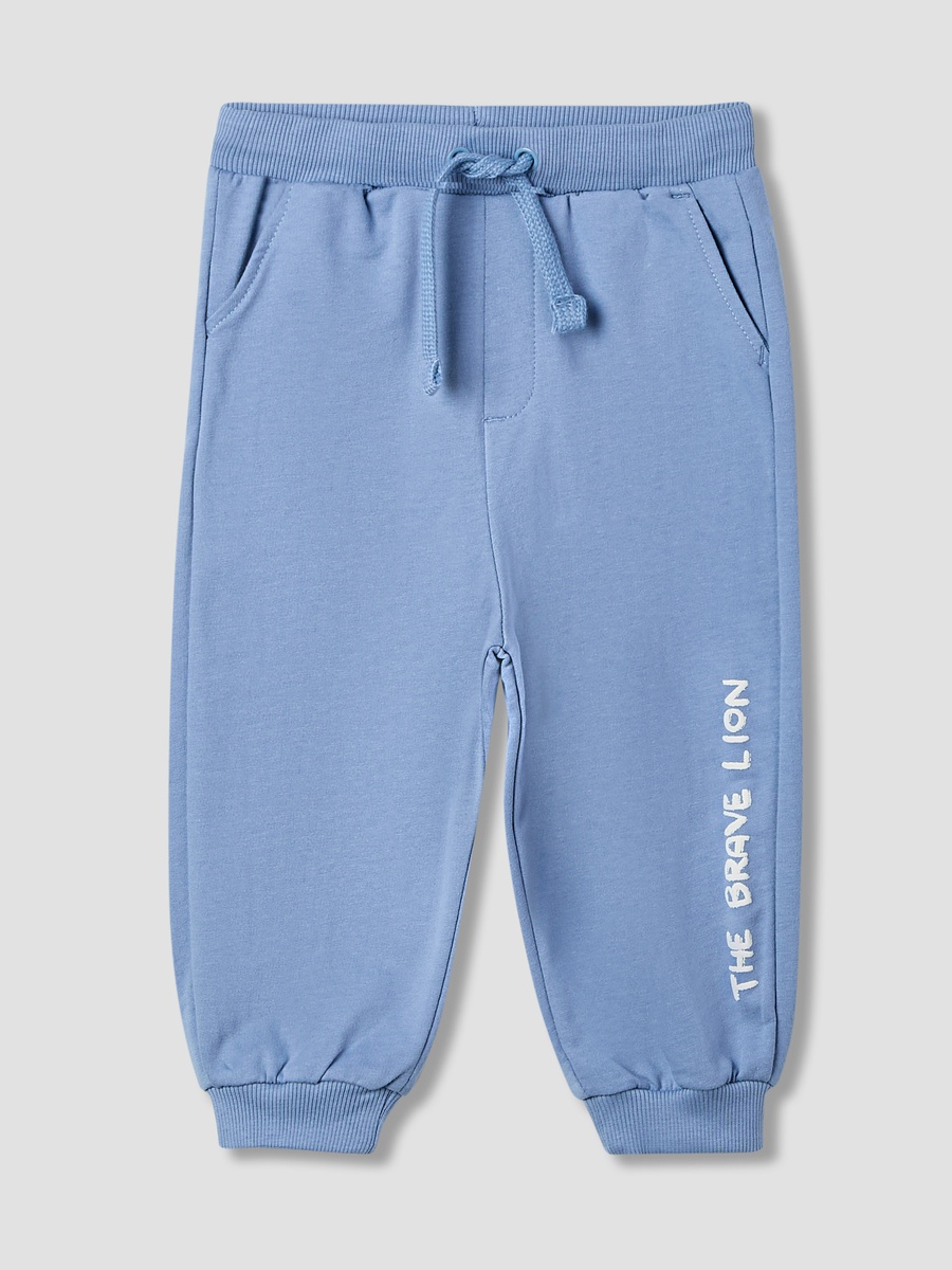 Typographic Print Joggers with Drawstring Closure