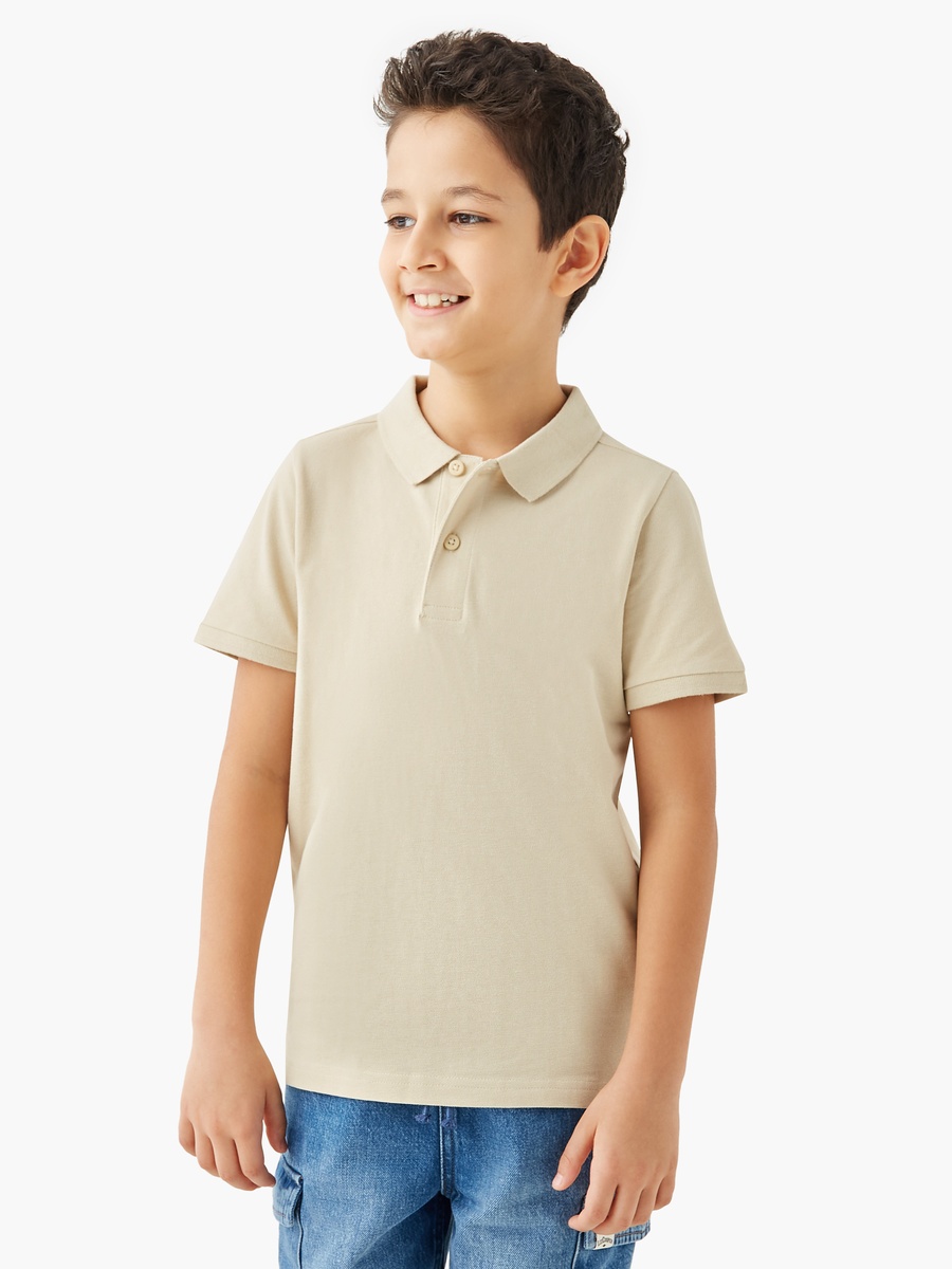 Solid Polo T-Shirt with Short Sleeves