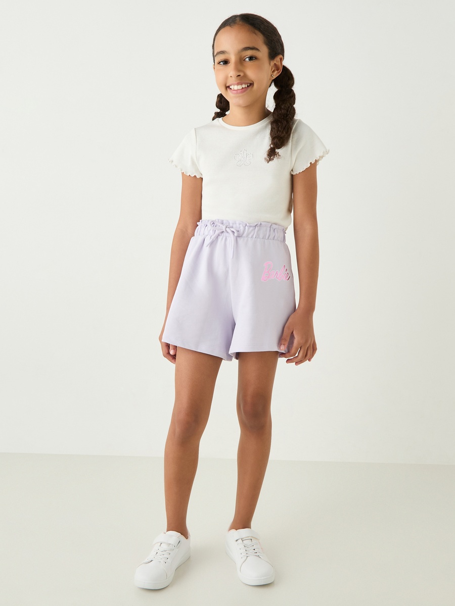 Barbie Logo Print Shorts with Drawstring Closure