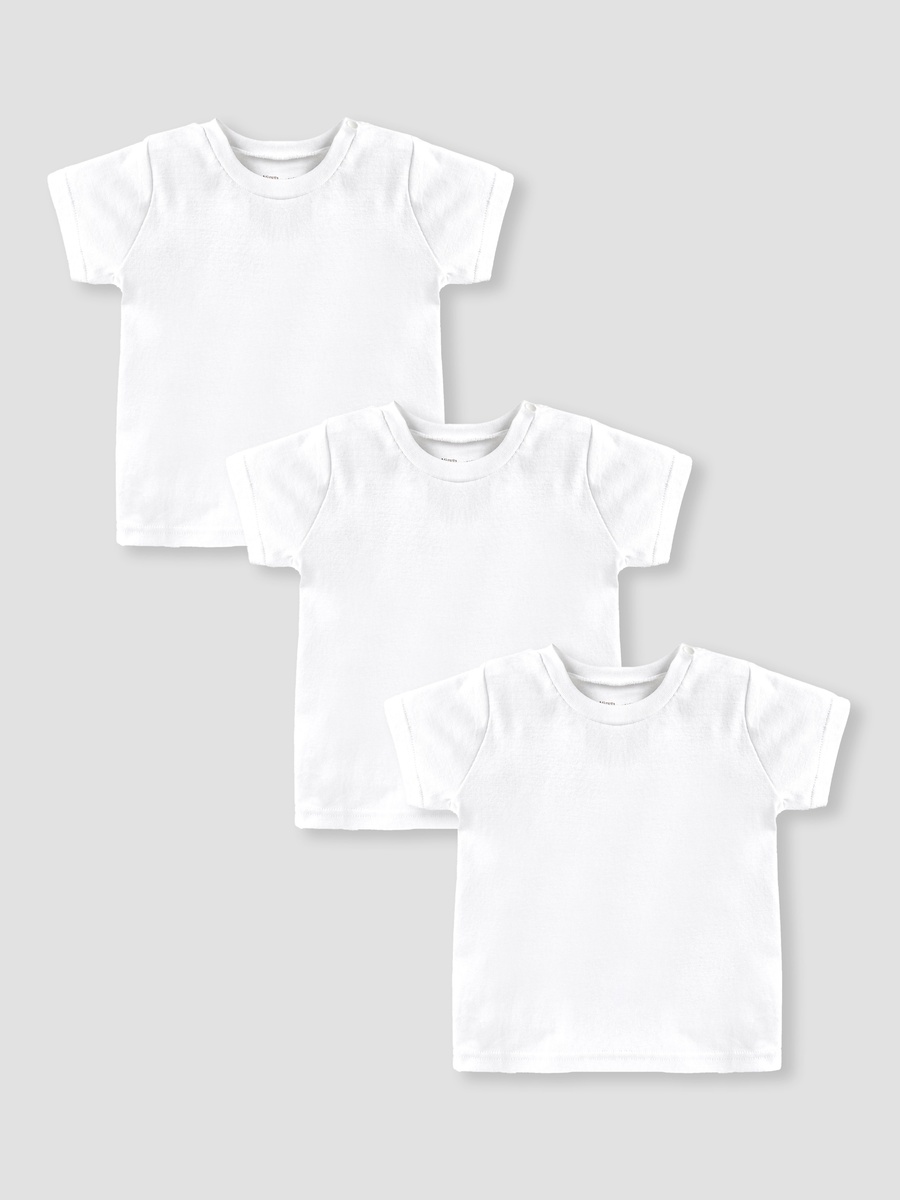 Pack of 3 - Solid Organic T-Shirt with Short Sleeves