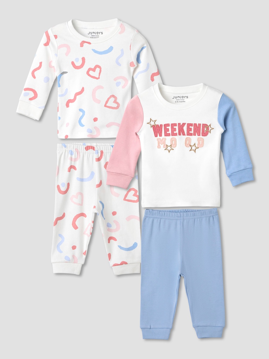 Pack of 2 - Printed Long Sleeve T-Shirts and Pyjamas