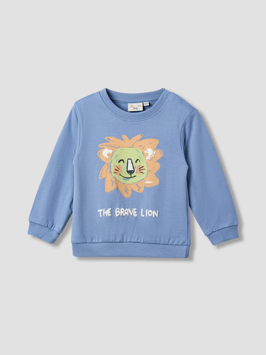 Lion Print Sweatshirt with Long Sleeves