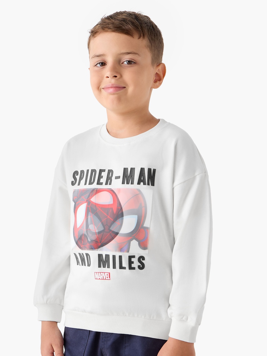 Spider-Man Print Sweatshirt with Long Sleeves
