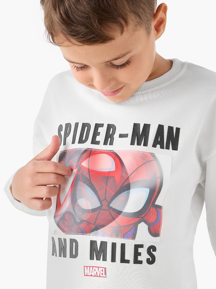 Spider-Man Print Sweatshirt with Long Sleeves