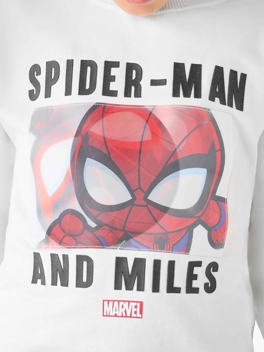 Spider-Man Print Sweatshirt with Long Sleeves