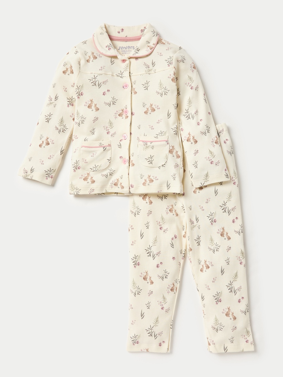 All-Over Botanical Print Shirt and Pyjama Set