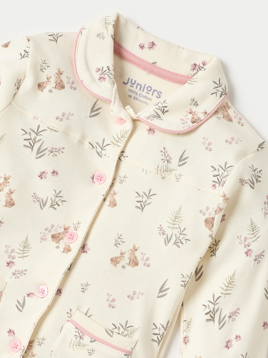 All-Over Botanical Print Shirt and Pyjama Set