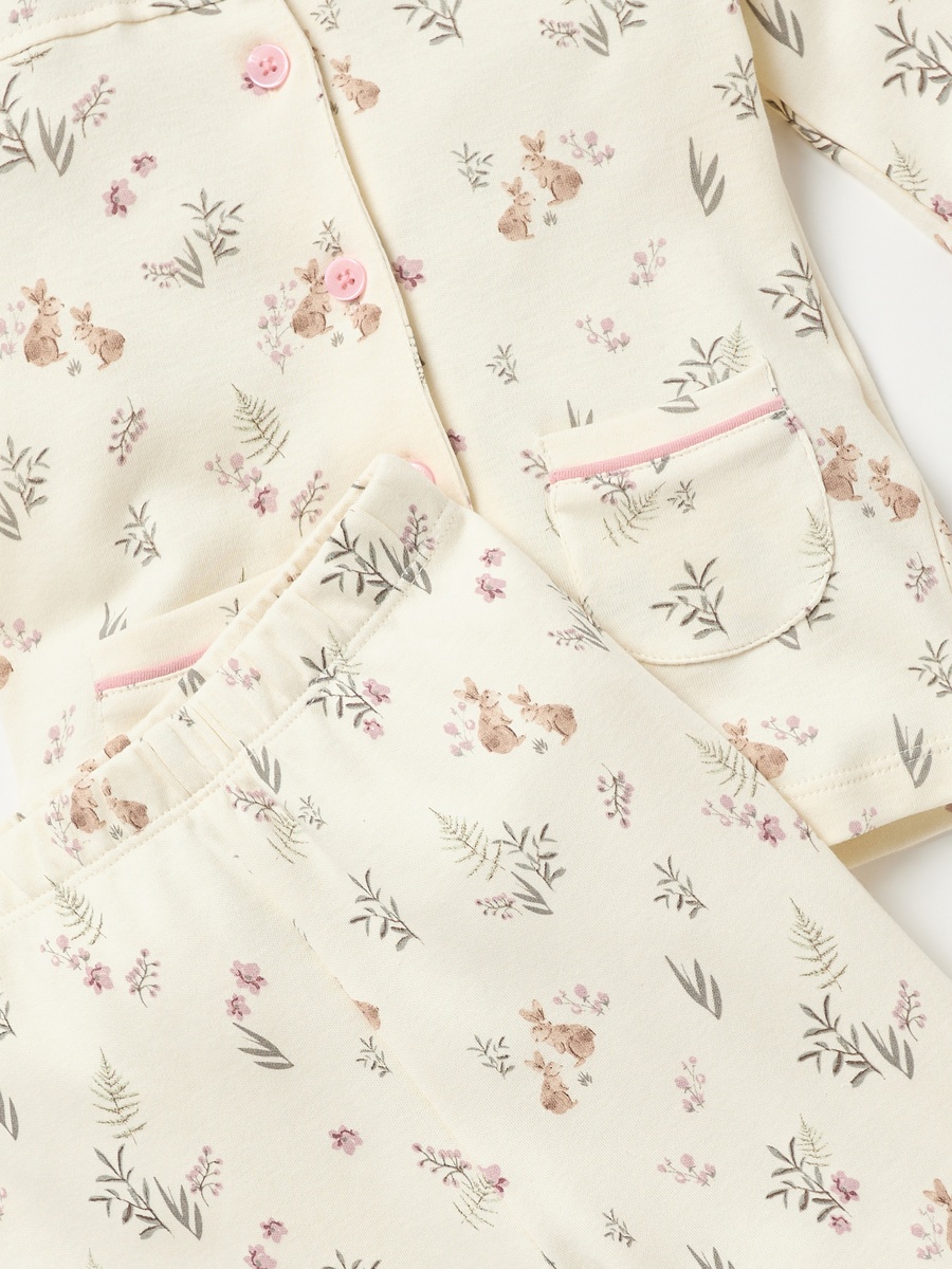 All-Over Botanical Print Shirt and Pyjama Set