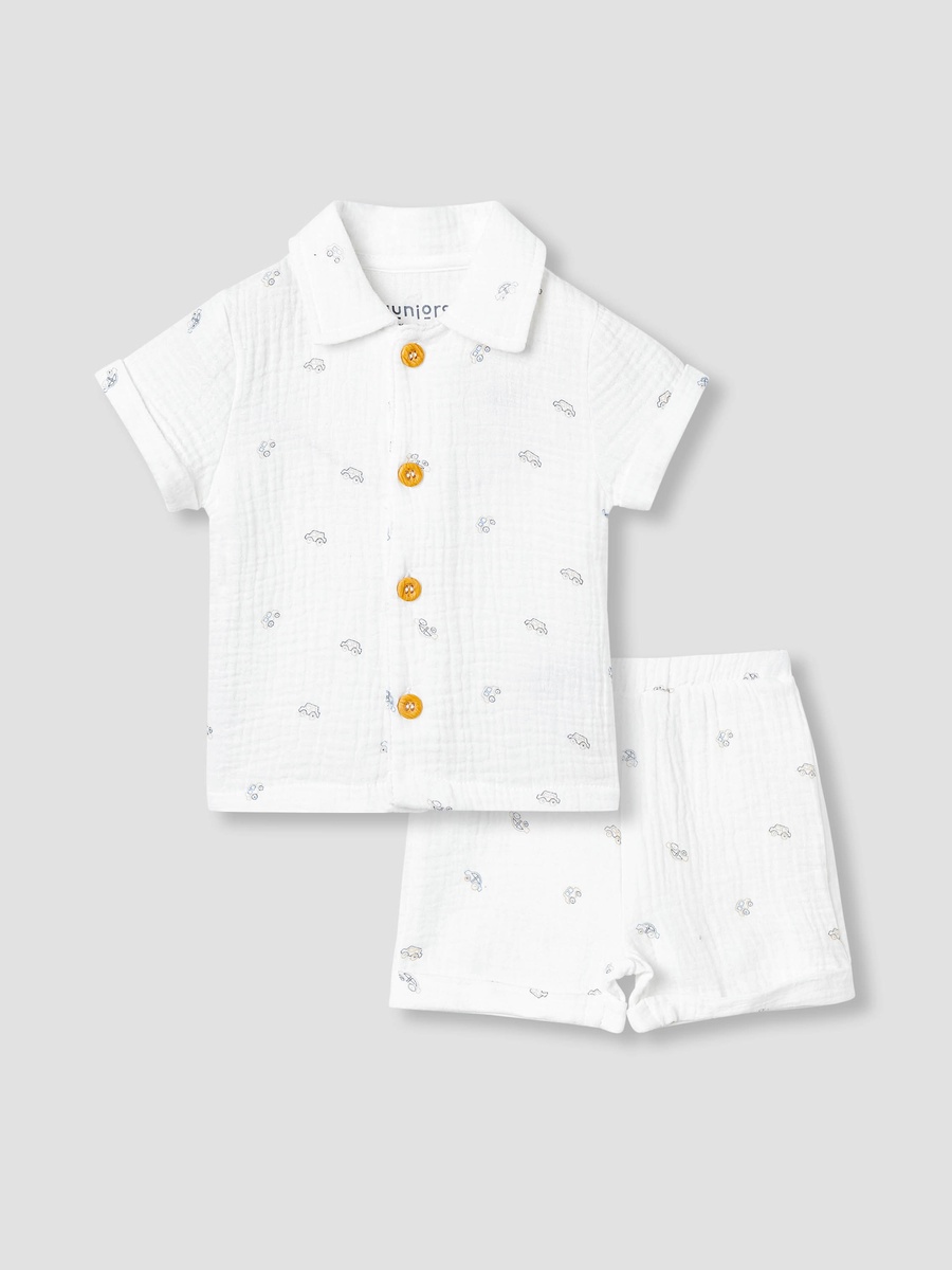 Cotton Printed Shirt and Shorts Set
