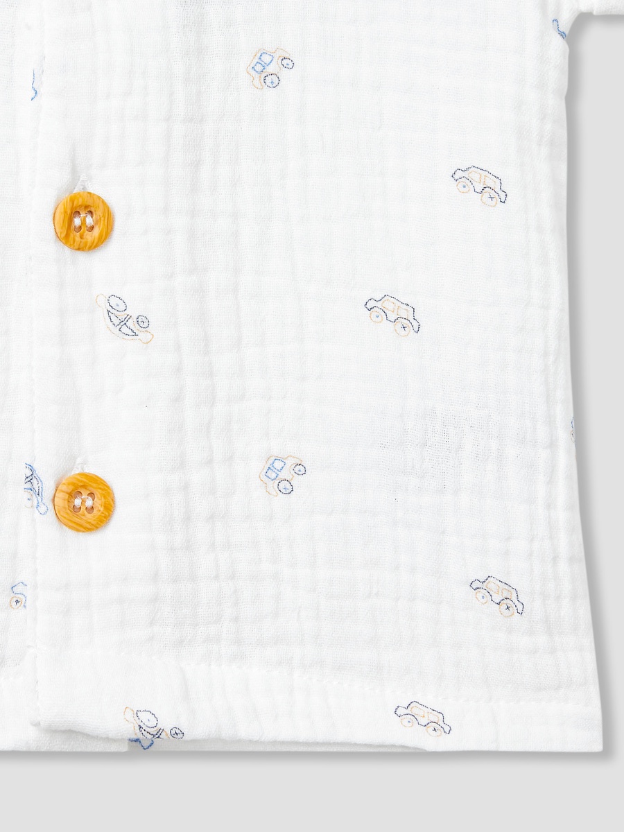 Cotton Printed Shirt and Shorts Set