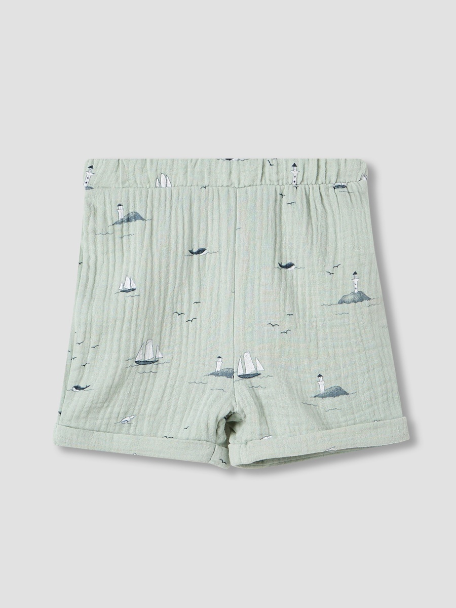 Muslin Cotton Printed Shirt and Shorts Set
