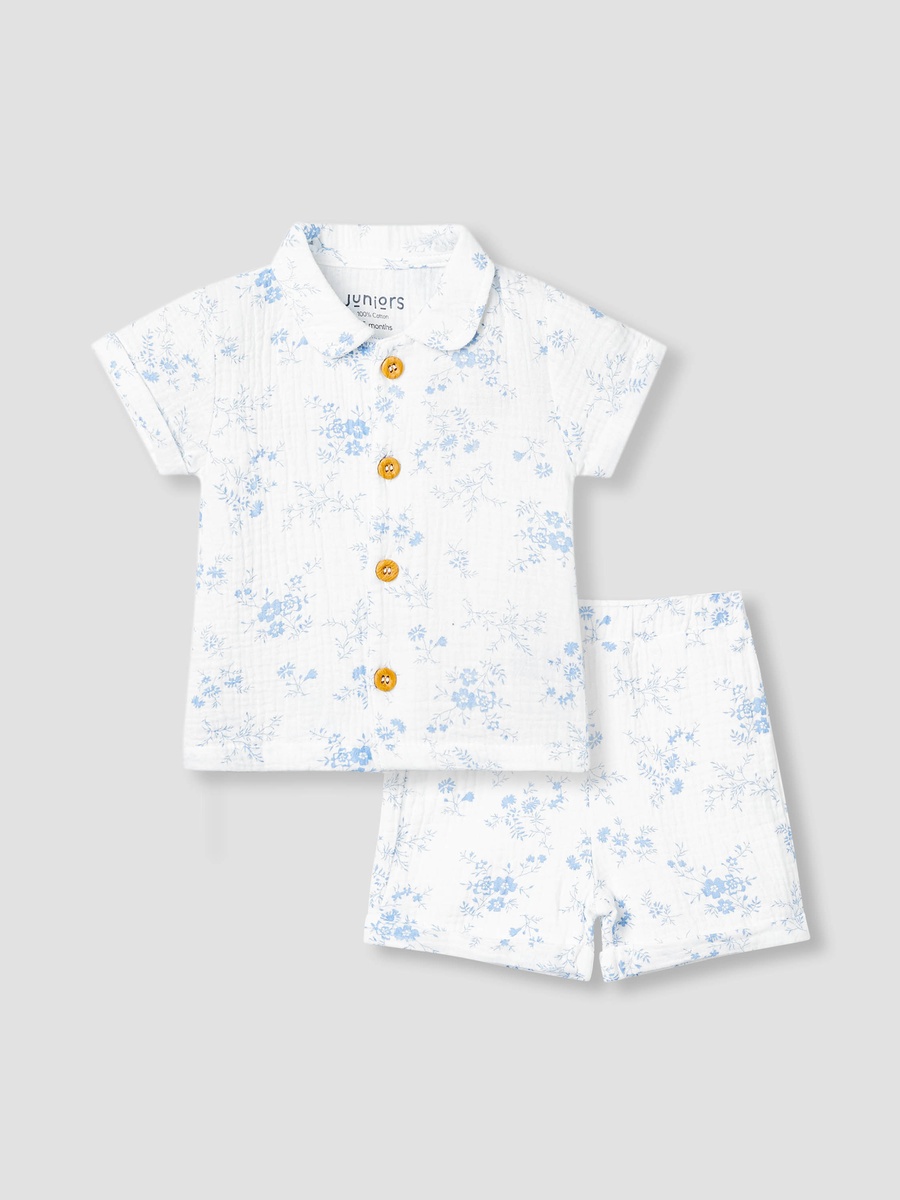 Cotton Printed Shirt and Shorts Set