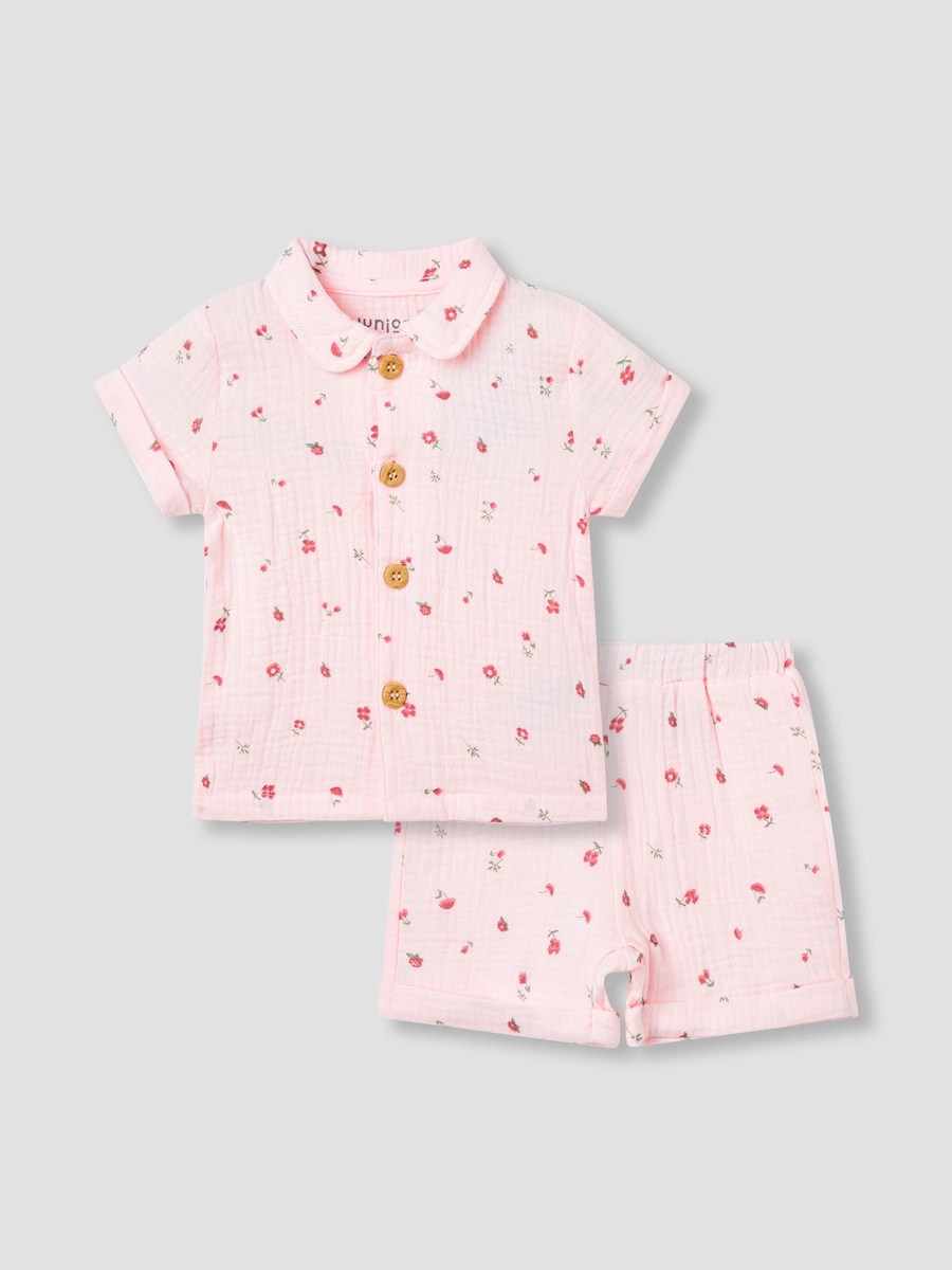 Cotton Printed Shirt and Shorts Set