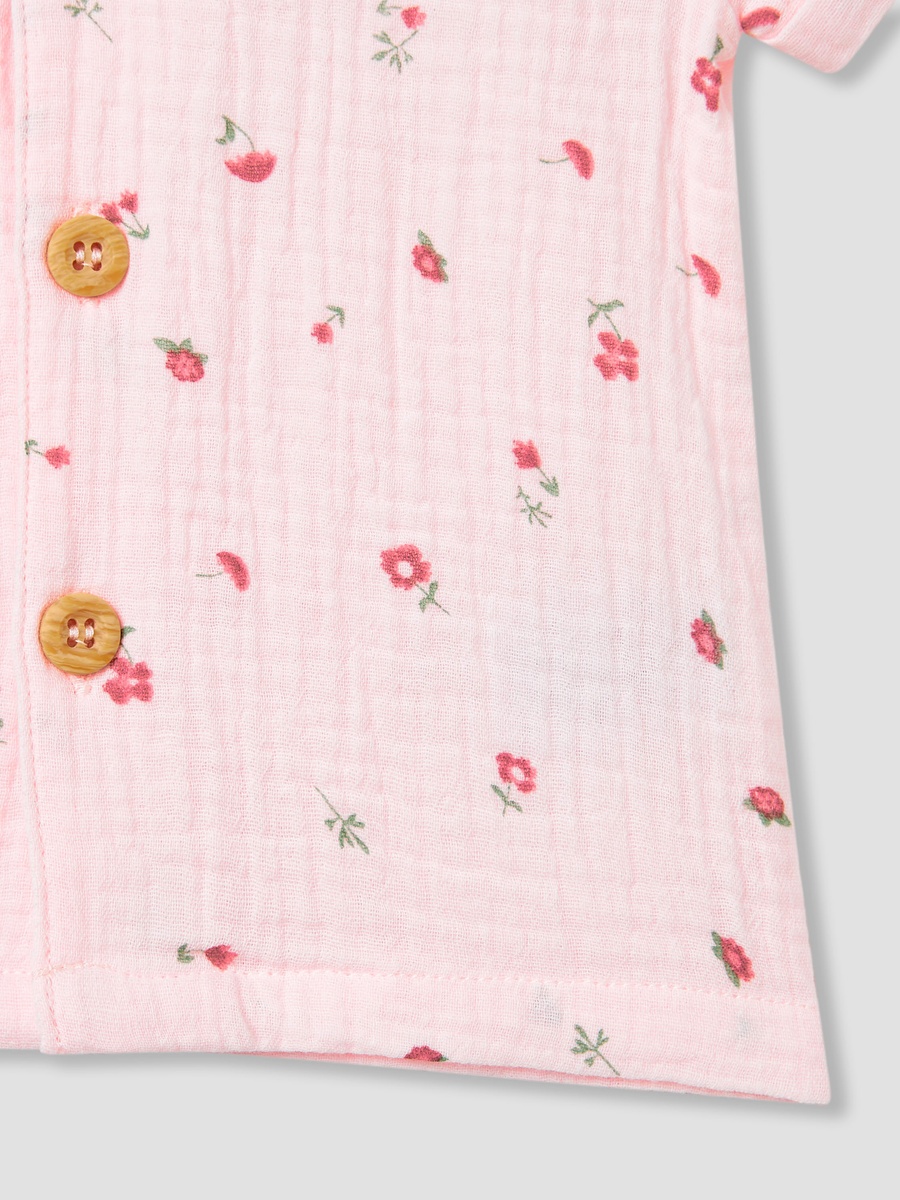 Cotton Printed Shirt and Shorts Set