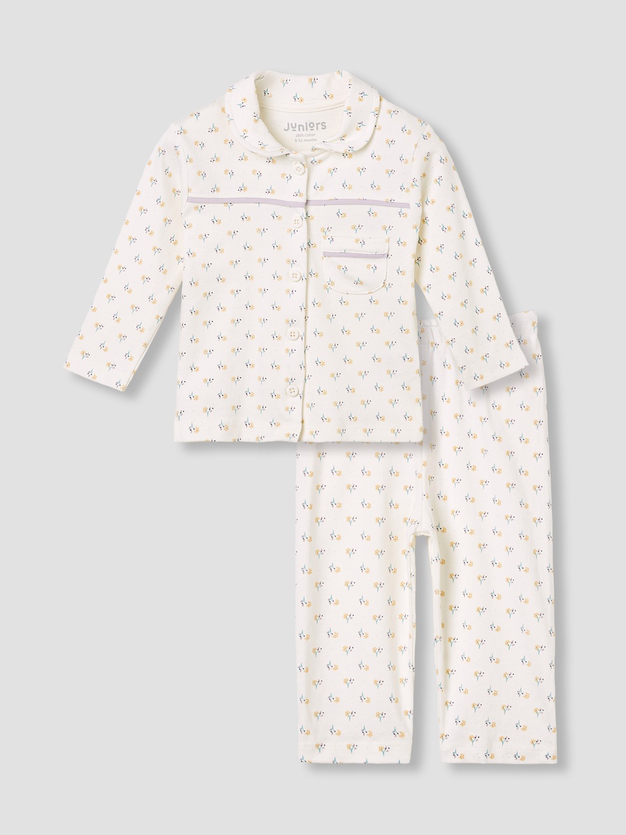 Floral Print Shirt and Pyjama Set