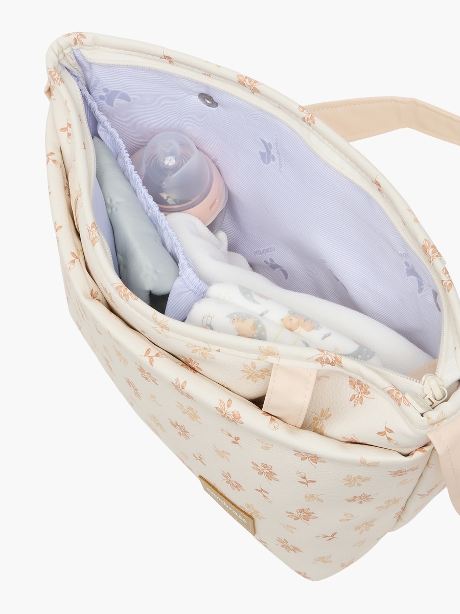 Cambrass Floral Print Diaper Bag with Zip Closure
