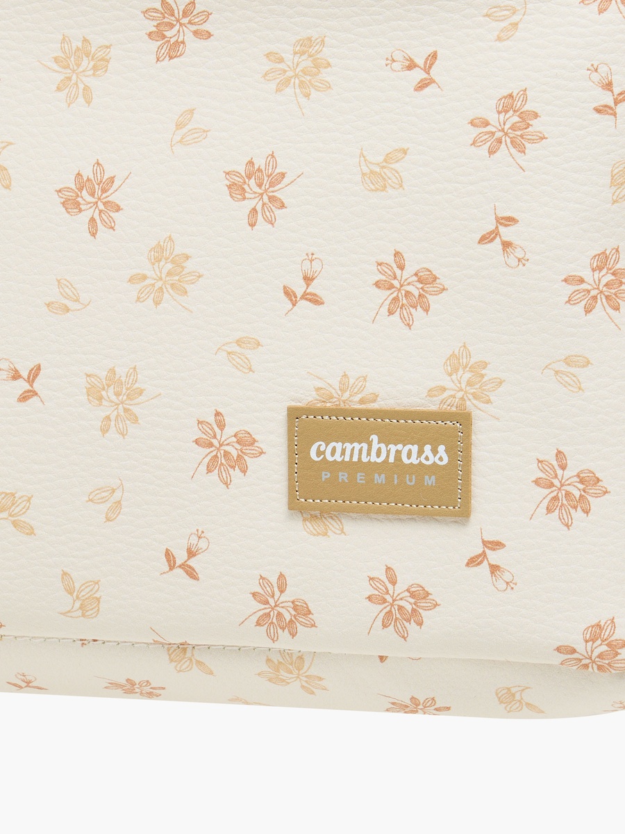 Cambrass Floral Print Diaper Bag with Zip Closure
