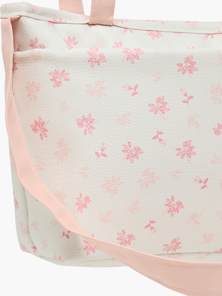Cambrass Floral Print Diaper Bag with Zip Closure