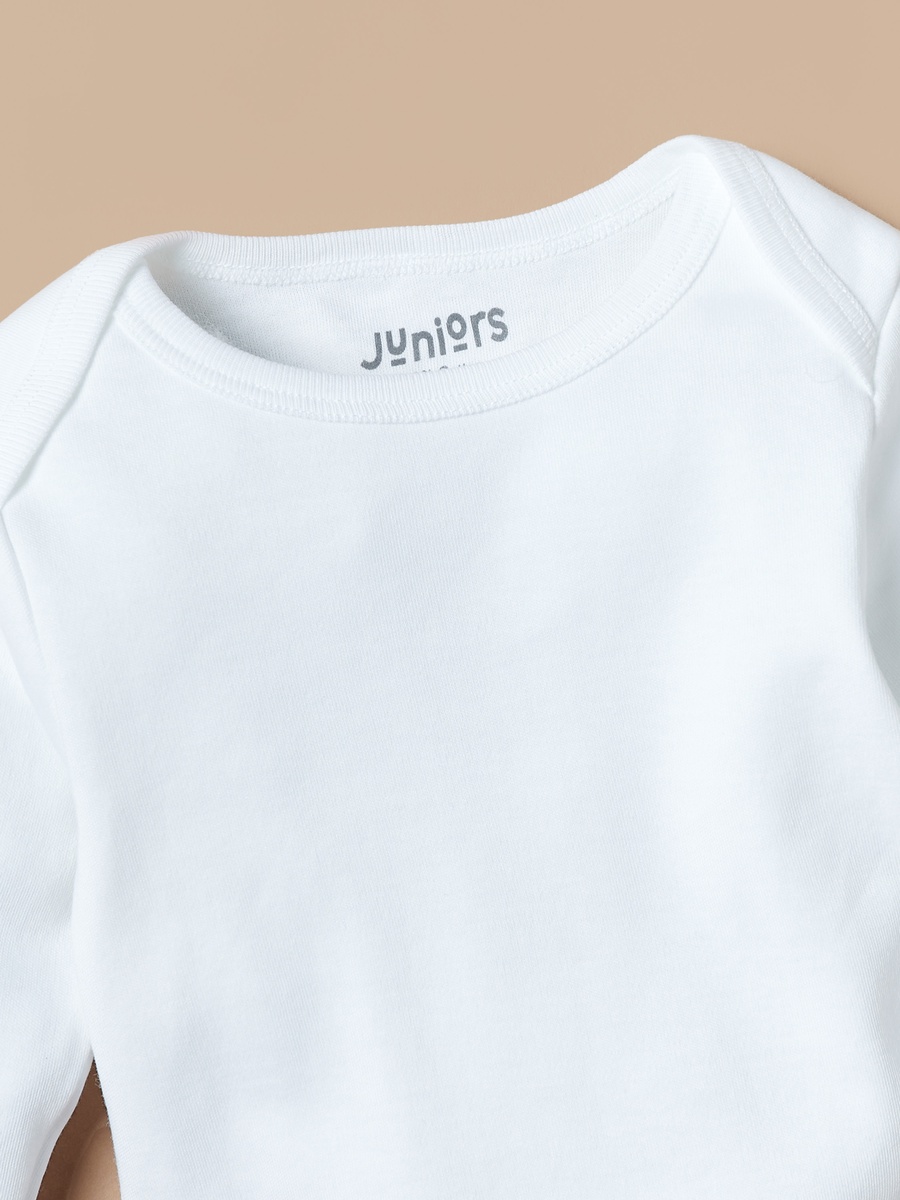 Solid Bodysuit with Round Neck and Long Sleeves