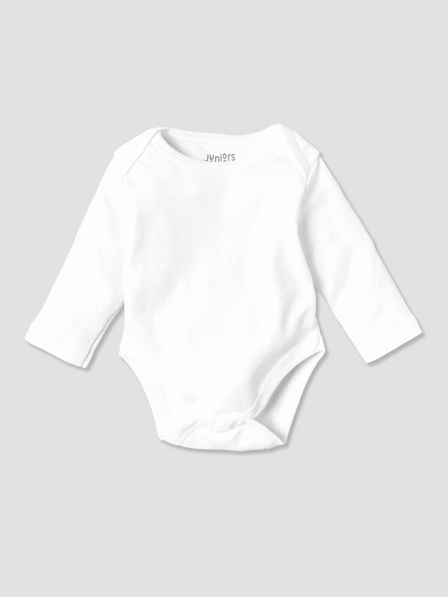 Solid Bodysuit with Round Neck and Long Sleeves