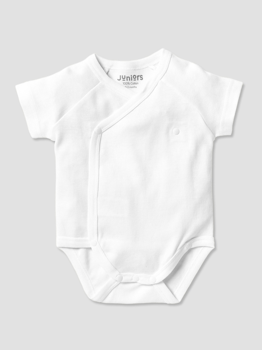 Solid Bodysuit with Round Neck and Short Sleeves