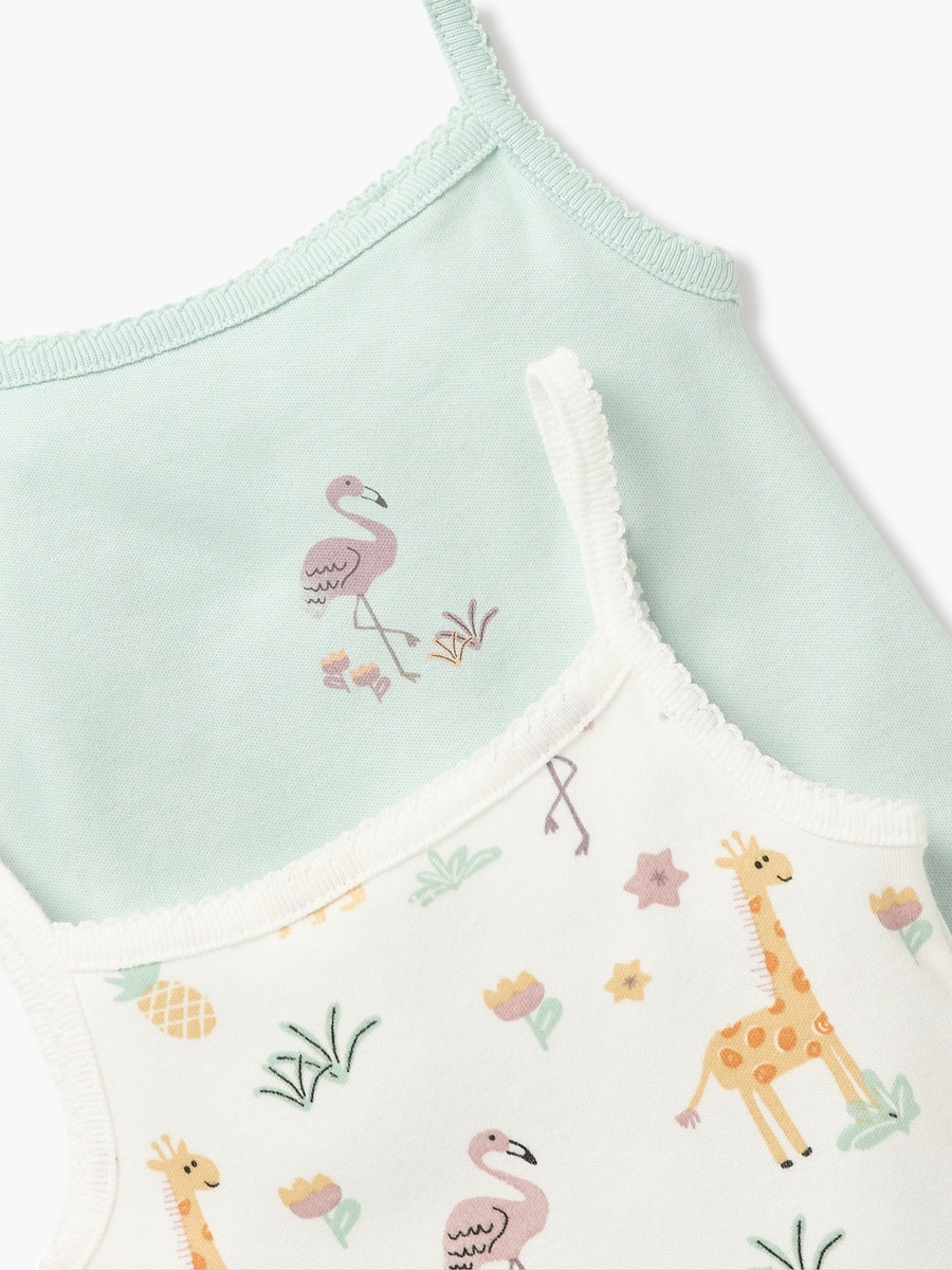 Pack of 2 - Printed Sleeveless Bodysuit