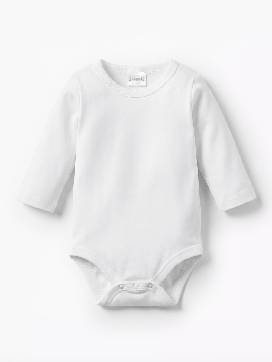 Solid Bodysuit with Round Neck and Long Sleeves