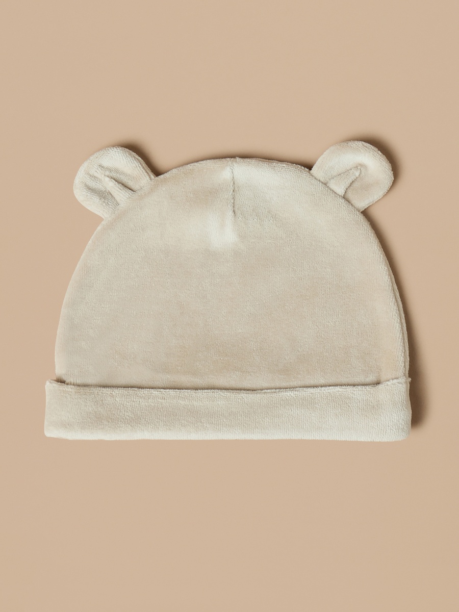 Pack of 2 - Ear Applique Velour Beanie Cap