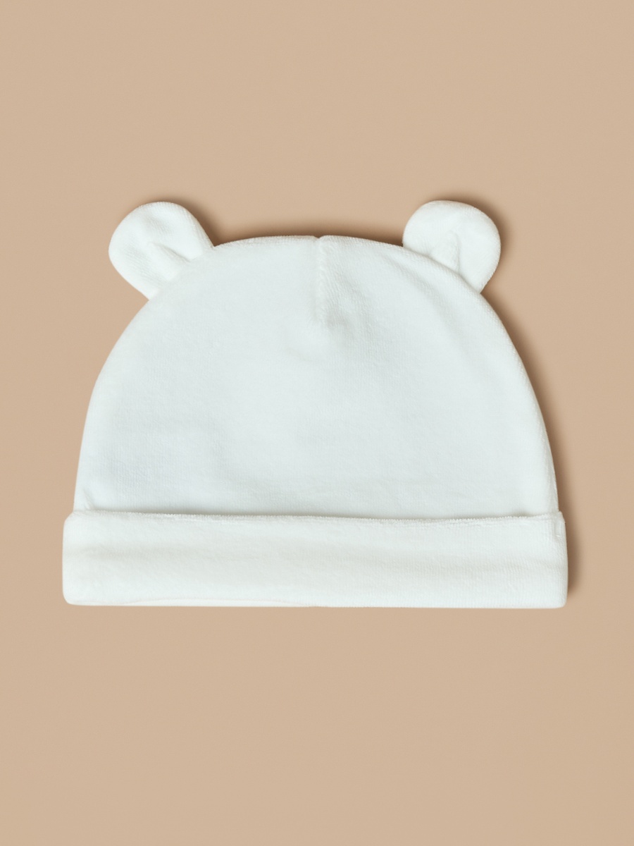 Pack of 2 - Ear Applique Velour Beanie Cap