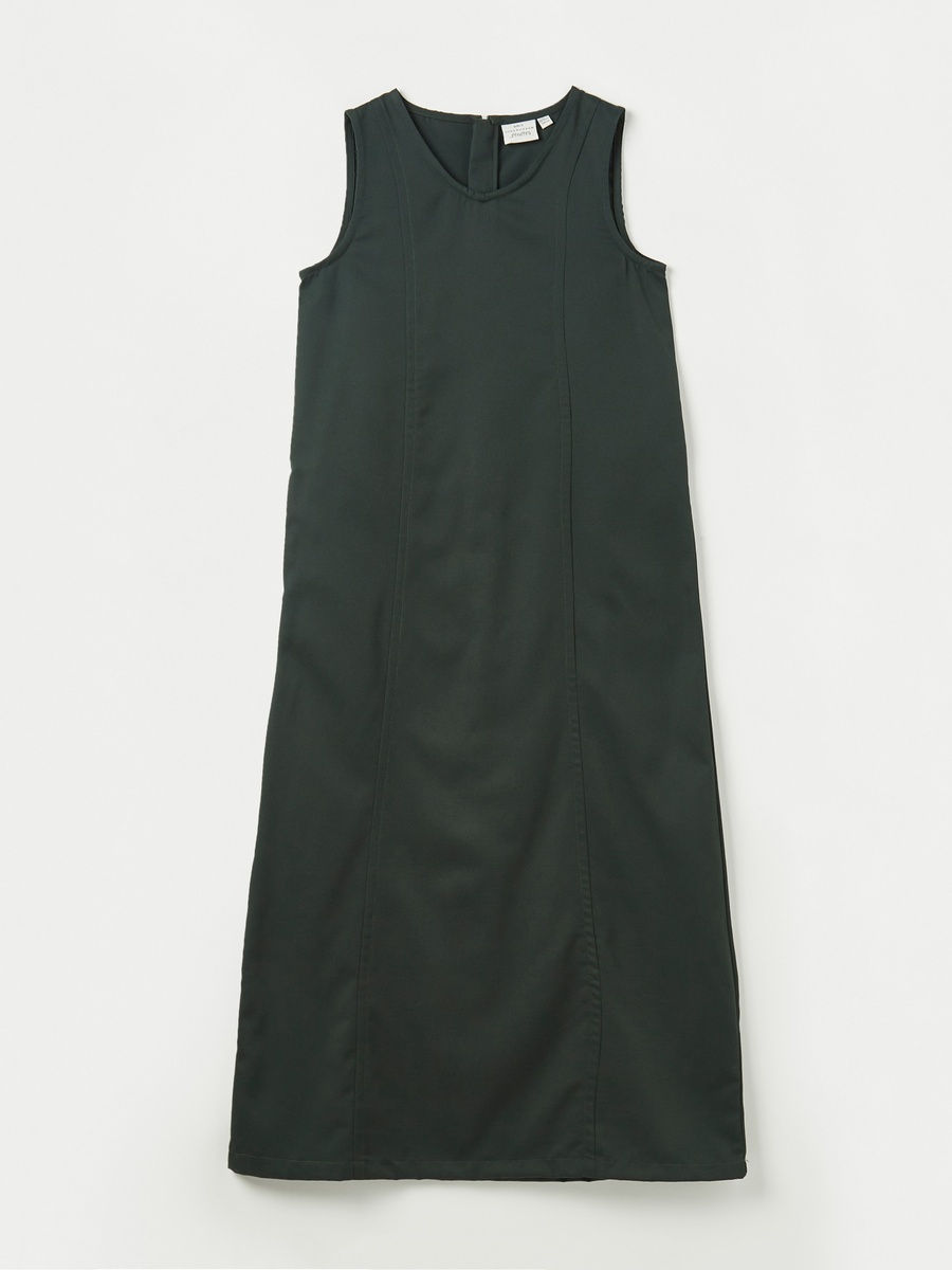 Solid Pinafore with Zip Closure and Tie-Ups