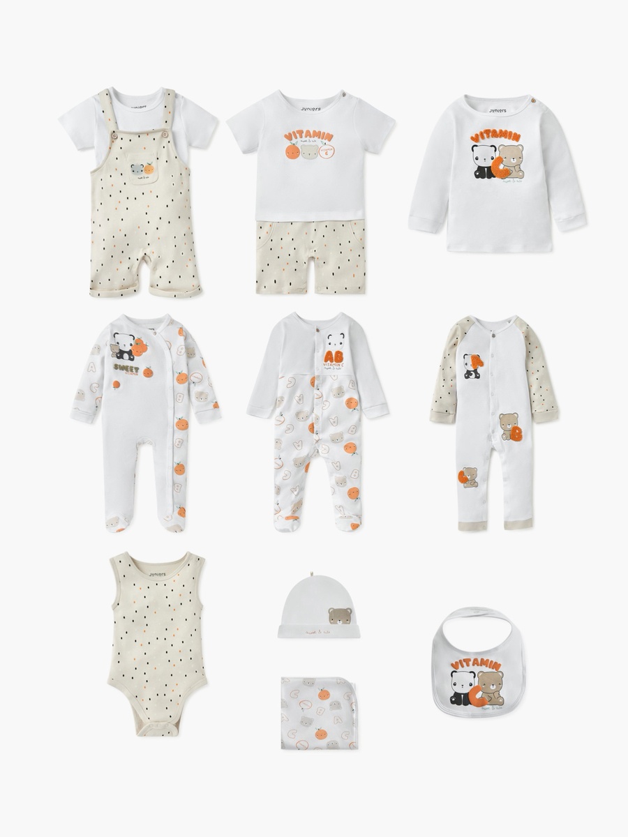 Pack of 2 - Printed Baby Bib with Button Closure