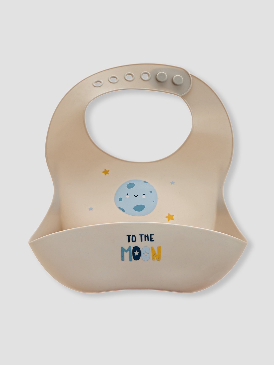 Pack of 2 - Assorted Silicone Bib with Button Closure