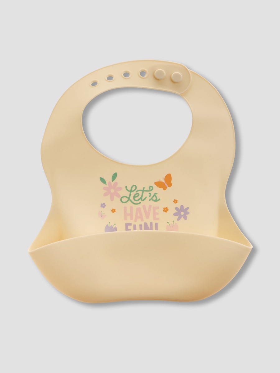 Pack of 2 - Assorted Silicone Bib with Button Closure