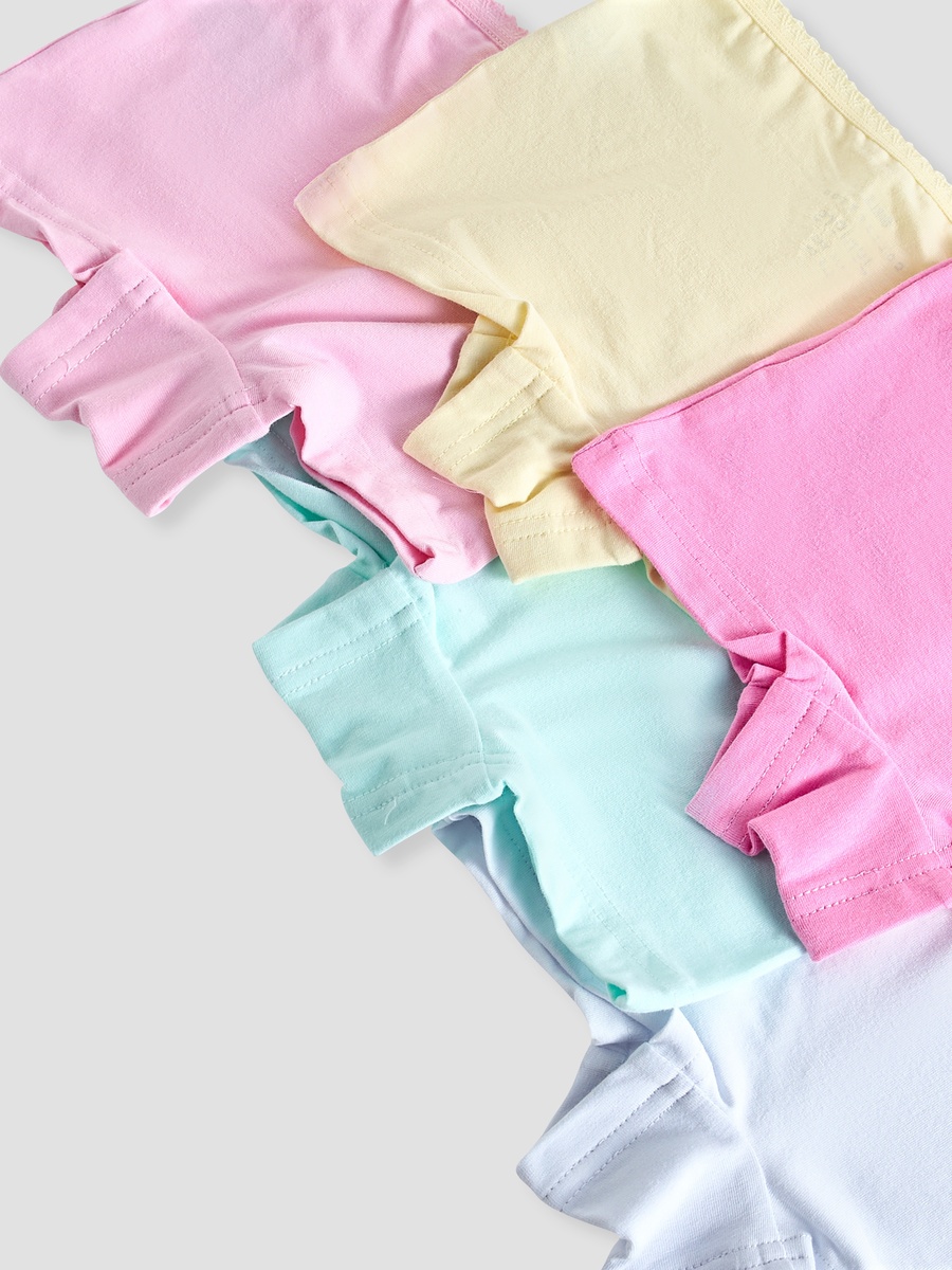 Pack of 5 - Solid Briefs with Elasticated Waistband