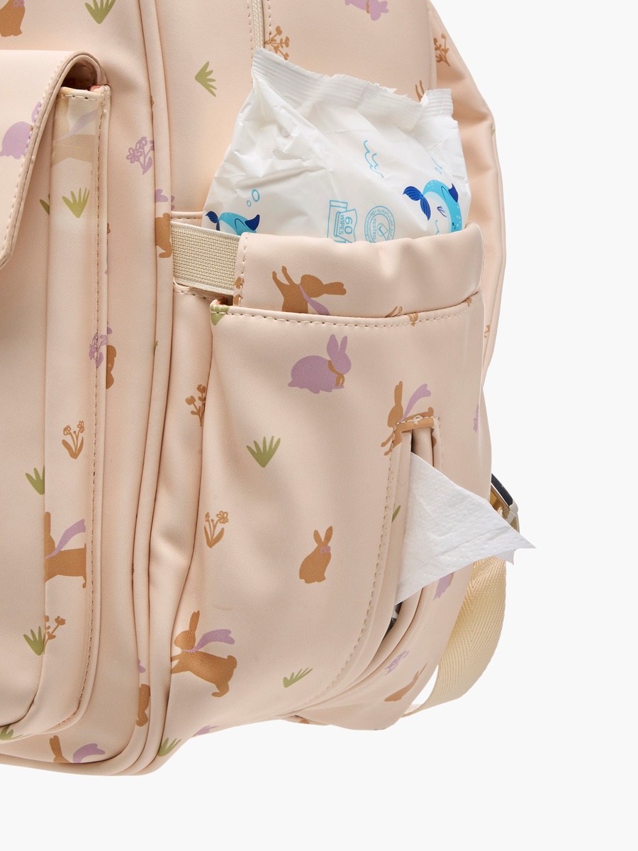 Giggles Printed Diaper Backpack with Adjustable Straps and Zip Closure