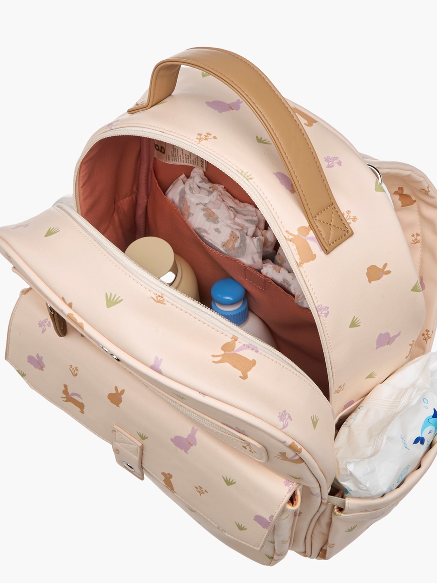 Giggles Printed Diaper Backpack with Adjustable Straps and Zip Closure