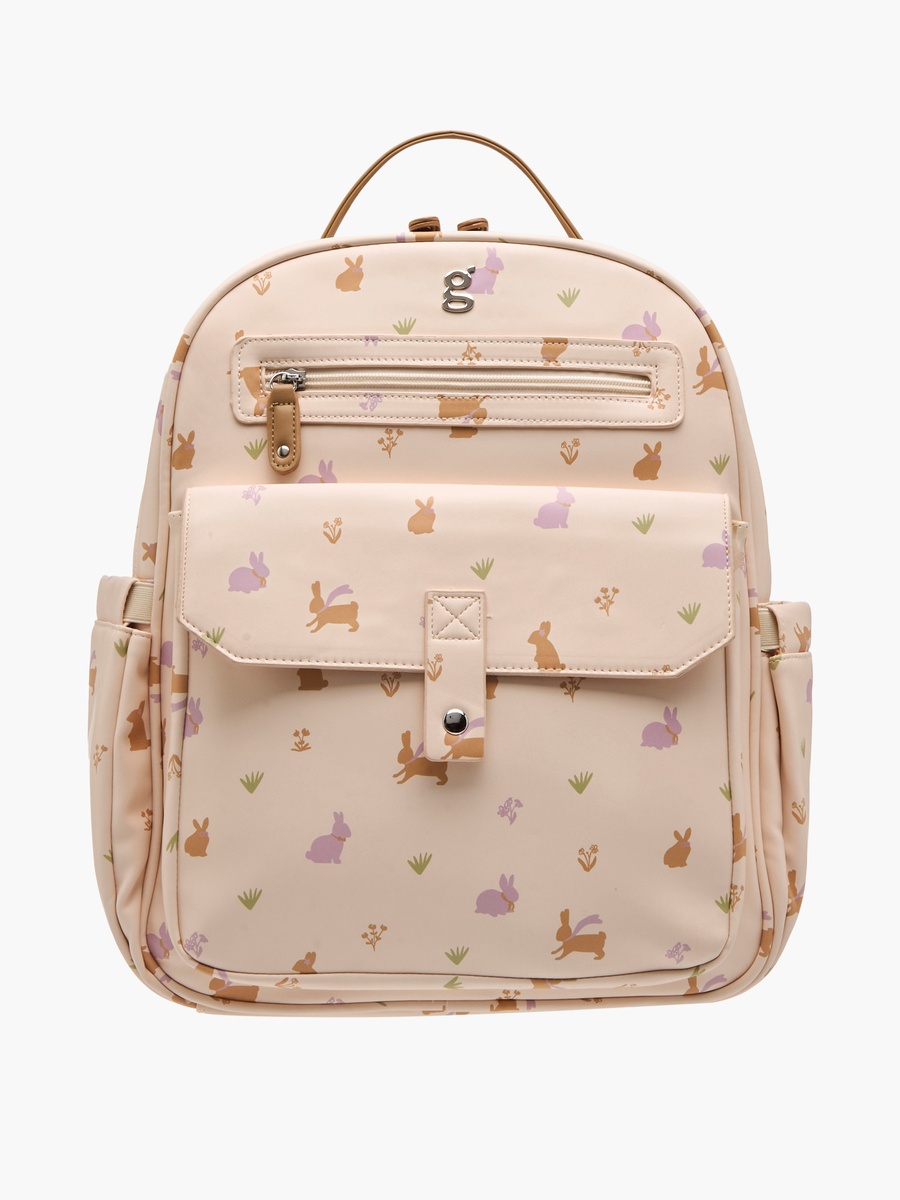 Giggles Printed Diaper Backpack with Adjustable Straps and Zip Closure
